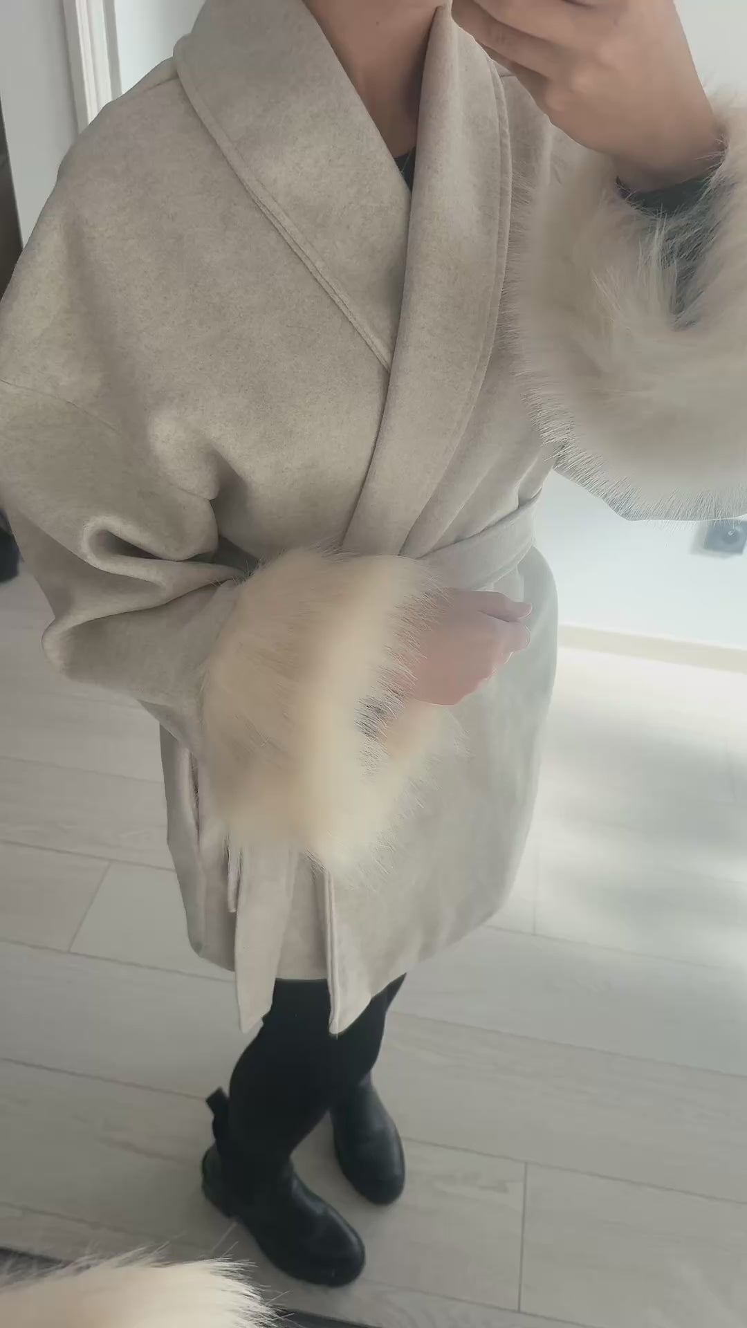 Veste manche a fourrure